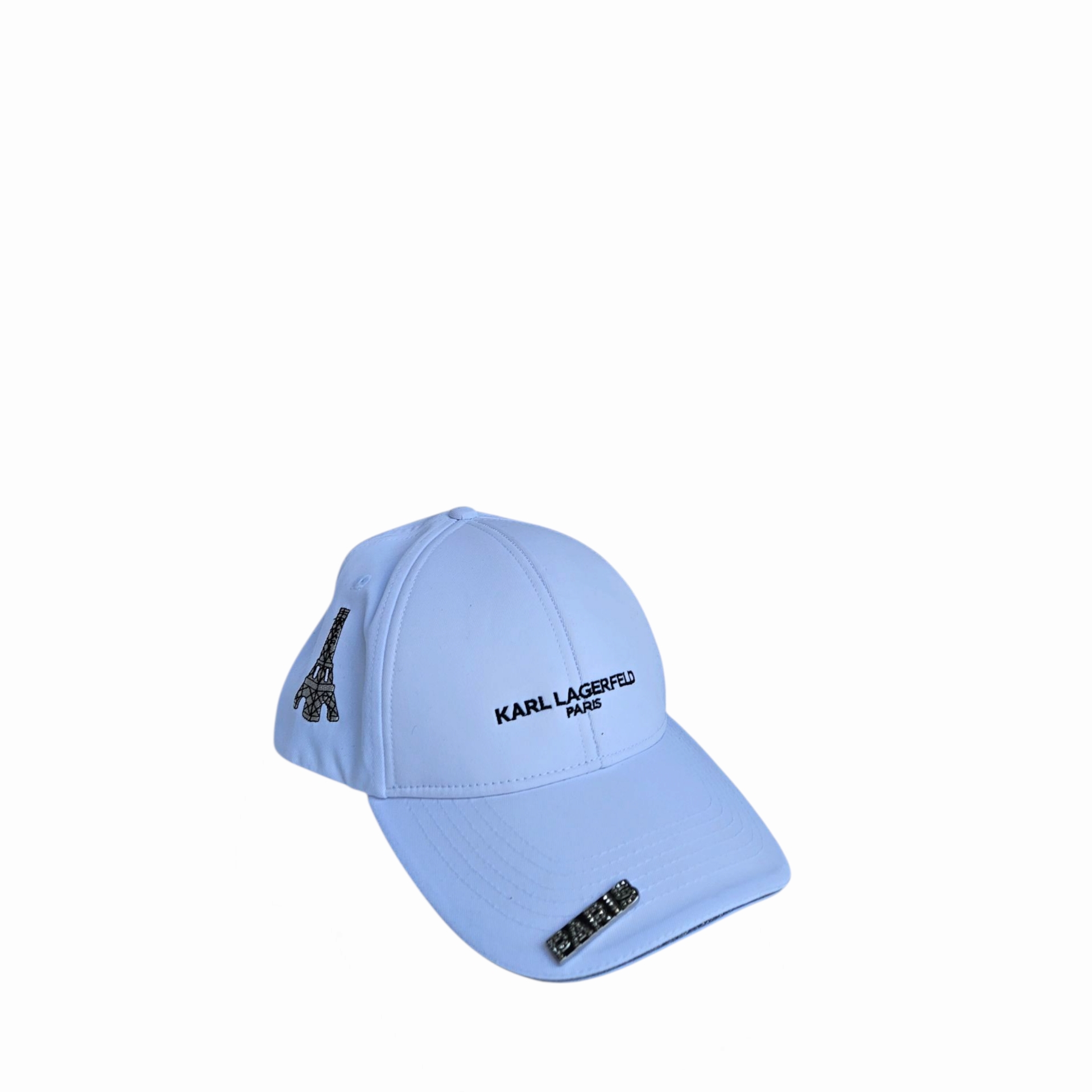 Karl Lagerfeld White Baseball Cap With Embroidered Logo